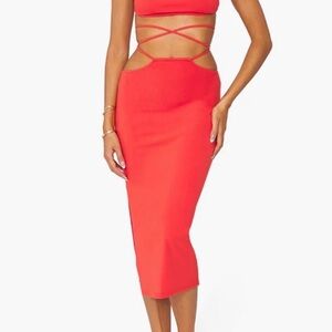 {WeWoreWhat} Brand New Cut Out Midi Skirt